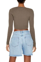 Twisted Sweater-Knit Crop Top