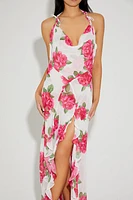Betsey Johnson Rose Print Maxi Dress