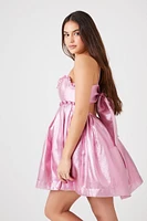 Metallic Bow Babydoll Dress