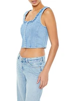 Denim Bustier Crop Top