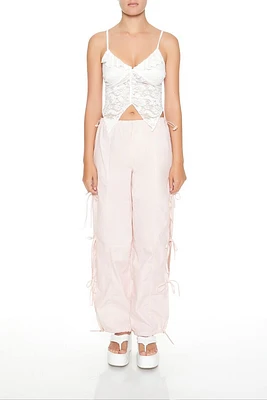 Bow Cutout Parachute Joggers