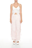 Bow Cutout Parachute Joggers