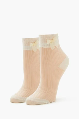 Bow Ribbed Crew Socks