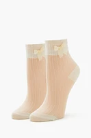 Bow Ribbed Crew Socks