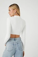 Sweater-Knit Mock Neck Crop Top