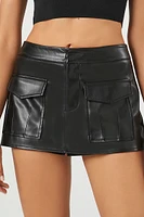 Faux Leather A-Line Skort