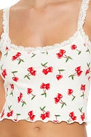 Cherry Print Cropped Cami