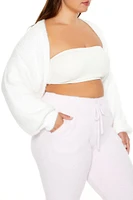 Plus Fuzzy Shrug Cardigan Sweater