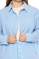 Plus Pinstriped Poplin Shirt