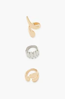 Two-Tone Wraparound Ring Set