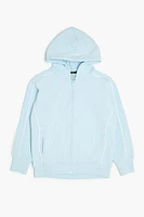 Girls Piped-Trim Zip-Up Hoodie (Kids)