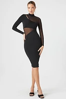 Mesh Combo Bodycon Dress