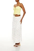 Tiered Floral Print Maxi Skirt