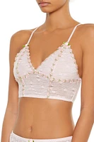 Floral Embroidered Mesh Bralette
