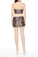 Floral Jacquard Mini Skirt