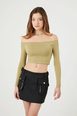 Seamless Off-the-Shoulder Crop Top