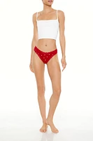 Seamless Kiss Print Thong Panties