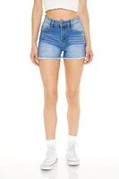 Frayed High-Rise Denim Shorts