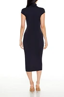 Turtleneck Bodycon Contour Sculpt Midi Dress