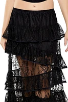 Sheer Flounce Maxi Skirt