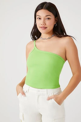 Ribbed Knit One-Shoulder Cami