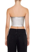 Cropped Metallic Tube Top