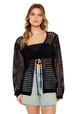 Sheer Crochet Cardigan Sweater