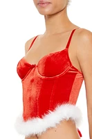 Velvet Santa Lingerie Corset Cami