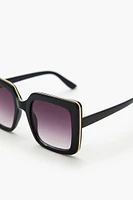 Metallic-Trim Square Sunglasses