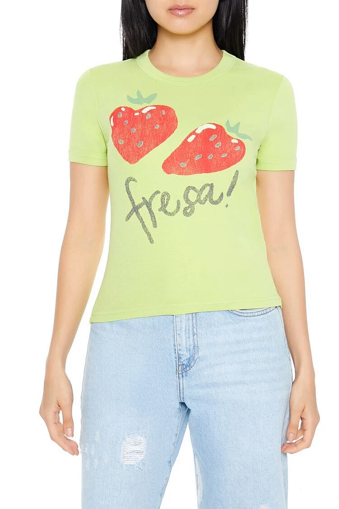 Ribbed Fresa Graphic Baby Tee