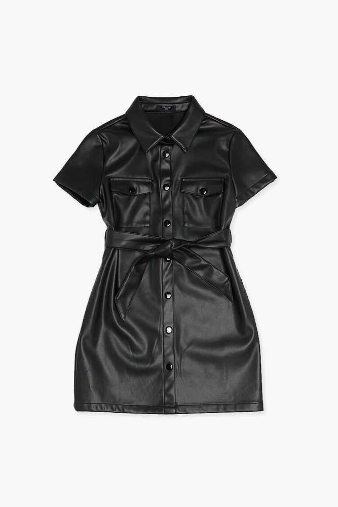 Girls Faux Leather Dress (Kids)