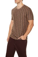 Textured Vertical-Striped Slim-Fit Tee