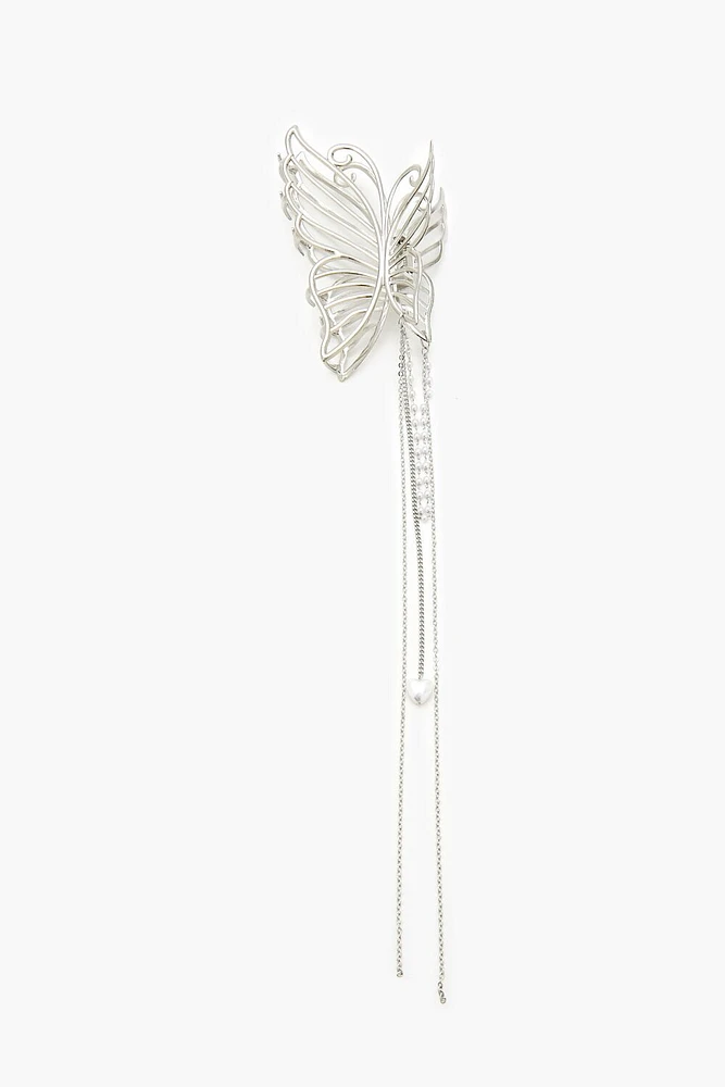 Faux Pearl Butterfly Hair Clip