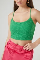 Textured Lace-Back Cropped Cami