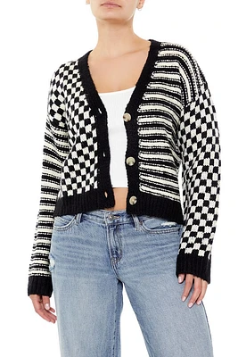 Striped & Checkered Cardigan Sweater