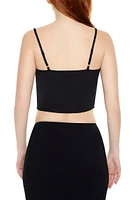 Mesh Lace-Trim Cropped Cami