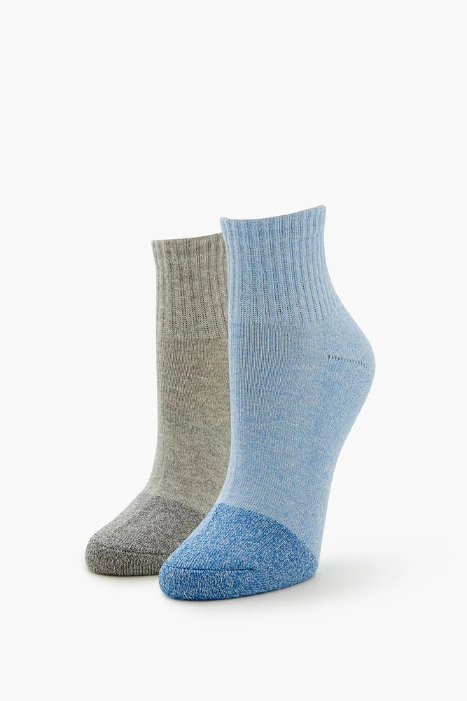 Ribbed Quarter Socks Set - 2 pack