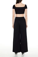 French Terry Wide-Leg Pants