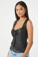 Sleeveless Faux Leather Top