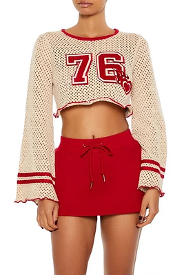 76 Patch Crochet Cropped Pullover