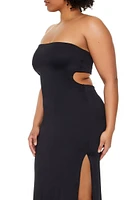 Plus Cutout Maxi Tube Dress