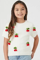 Girls Sweater-Knit Cherry Top (Kids)