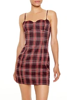 Plaid Heart Bustier Mini Dress