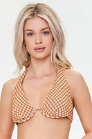 Plaid Underwire Bikini Top