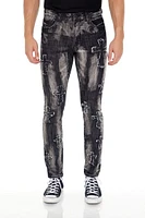 Frayed Cross Skinny Jeans