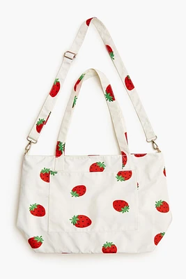 Strawberry Print Tote Bag