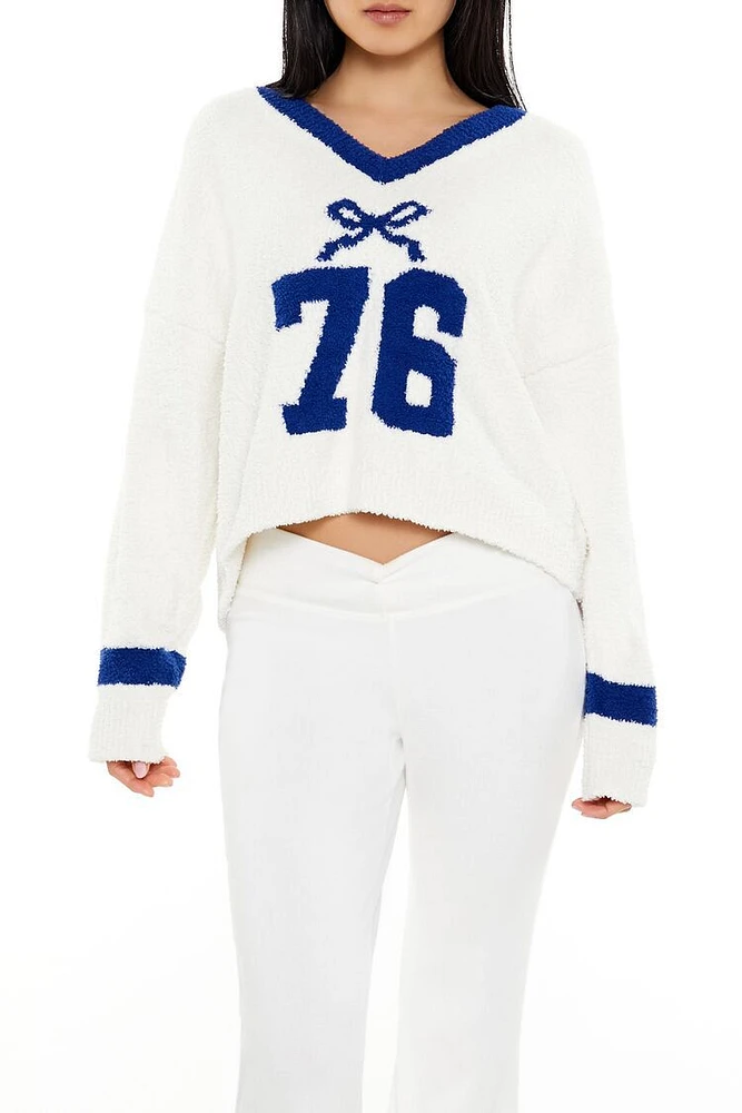 Bow 76 Fuzzy Knit Sweater