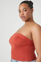 Plus Sweater-Knit Tube Top