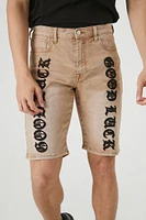 Good Luck Graphic Denim Shorts