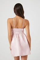 Iridescent Satin Babydoll Dress